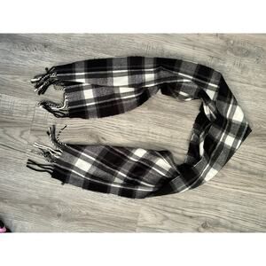 Soft Winter Black and White Checkered Scarf